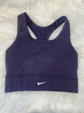 Nike Deep Purple Racerback Medium-Support Sports Bra with White Swoosh